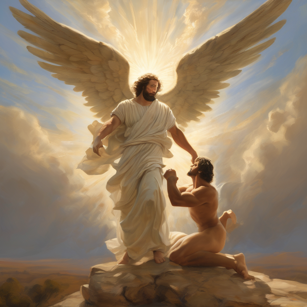 Jacob lucha con el angel y su nombre cambia a Israel