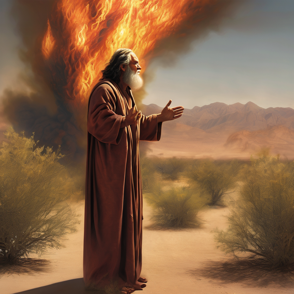 La zarza ardiente el momento en que Dios hablo a Moises