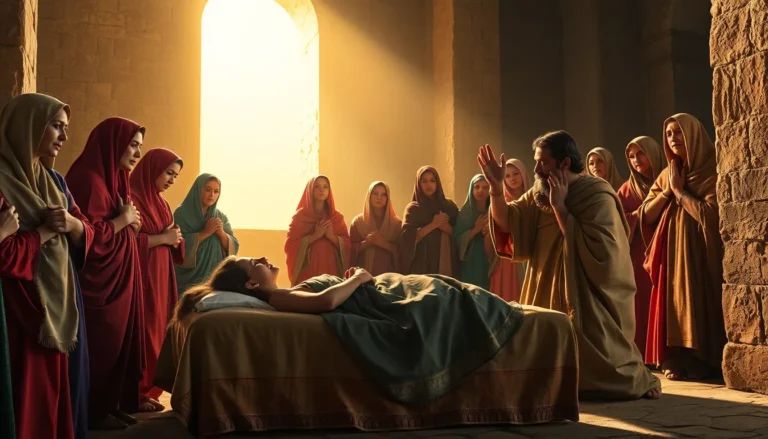 Milagro de Pedro resucitando a Tabita Dorcas en Jope